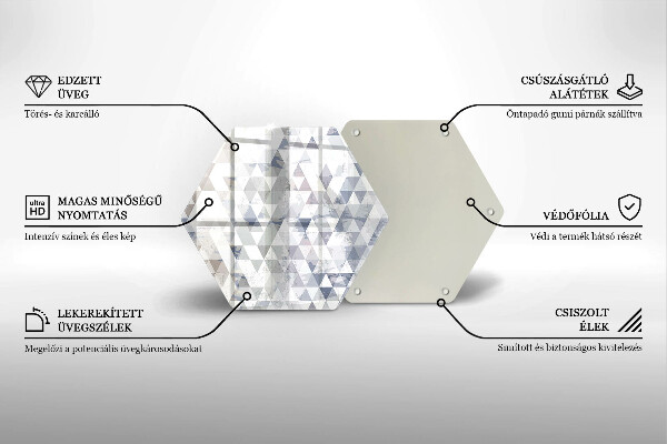 Tábua de cortar alimentos Padrão triangular