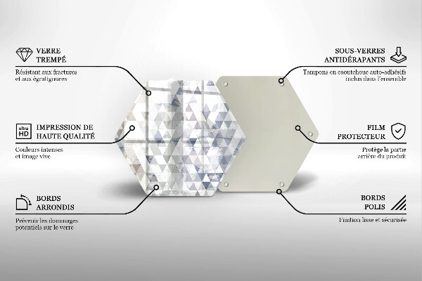 Tábua de cortar alimentos Padrão triangular