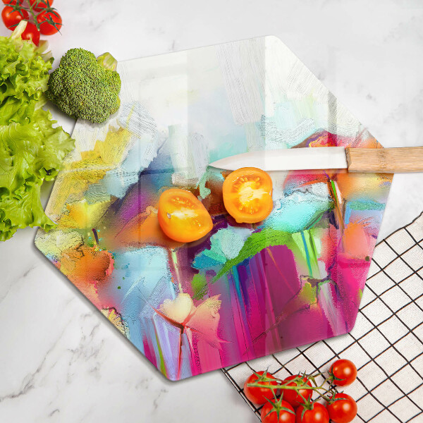 Tábua cozinha Flores pintadas com tintas