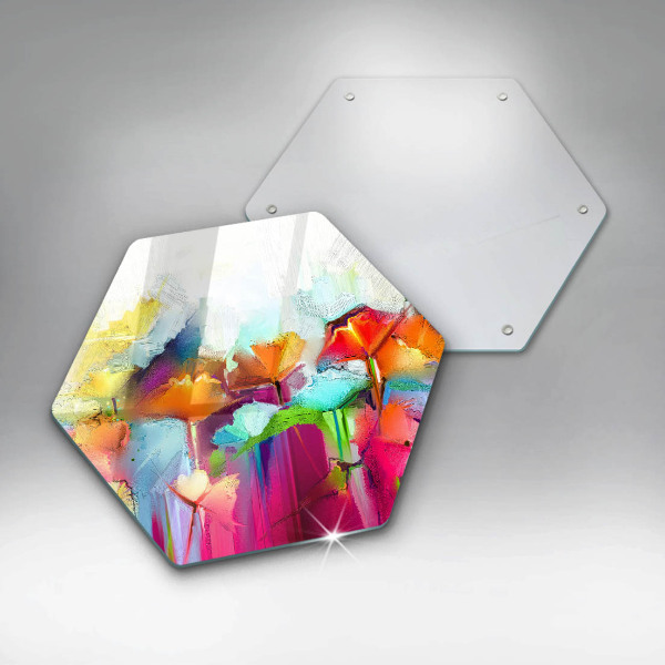 Tábua cozinha Flores pintadas com tintas