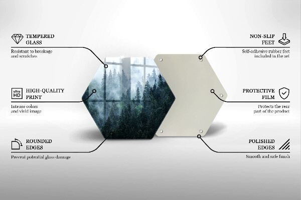 Tábua de cortar alimentos Árvores da floresta e neblina