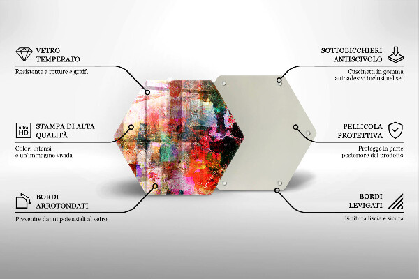 Tábua de cortar de vidro Abstração de tinta