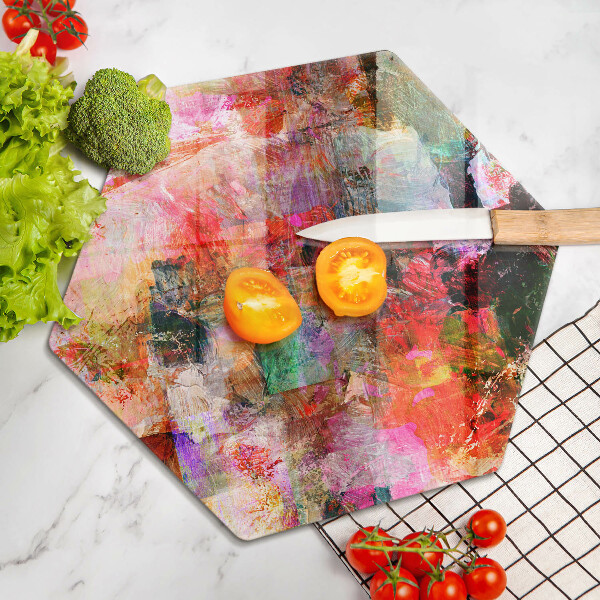 Tábua de cortar de vidro Abstração de tinta