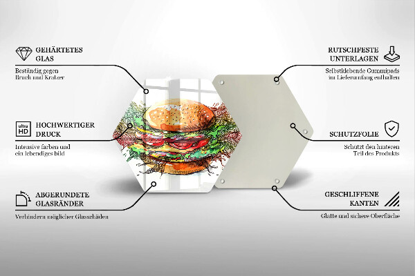 Tábua corte desenho de hambúrguer