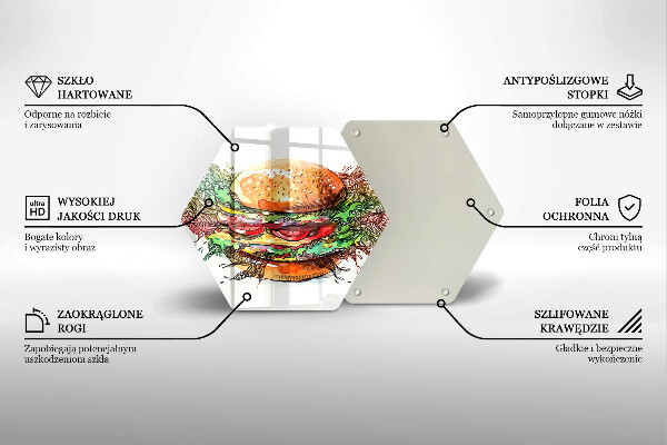 Tábua corte desenho de hambúrguer