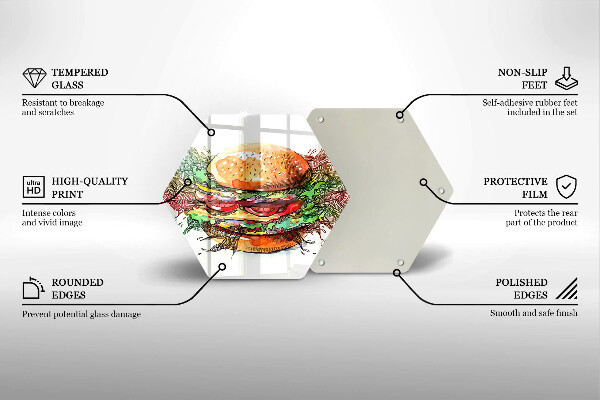Tábua corte desenho de hambúrguer