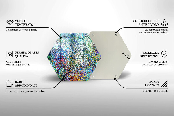Tábua de cortar Abstração de linhas coloridas