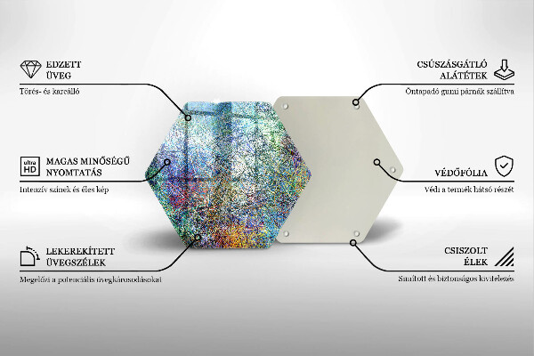 Tábua de cortar Abstração de linhas coloridas