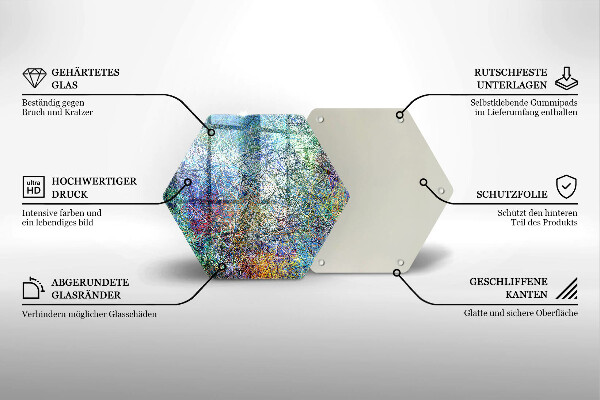 Tábua de cortar Abstração de linhas coloridas