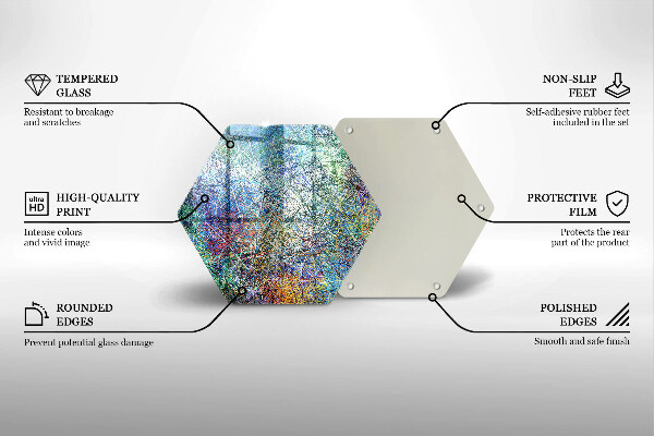 Tábua de cortar Abstração de linhas coloridas