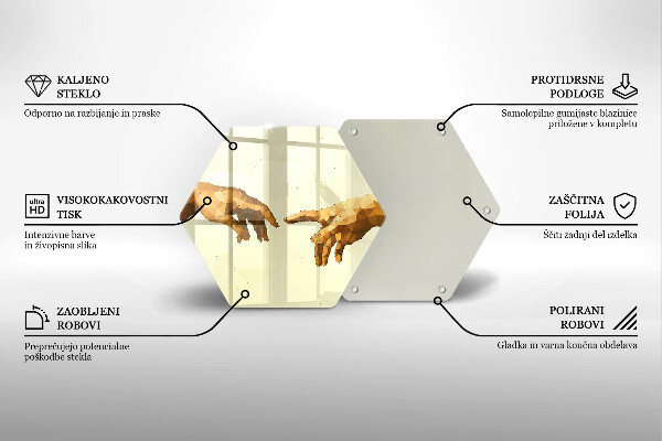 Tábua de cortar alimentos Criação das mãos de Adão