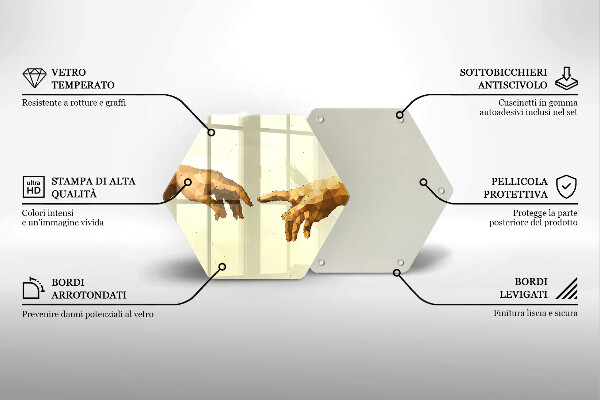 Tábua de cortar alimentos Criação das mãos de Adão