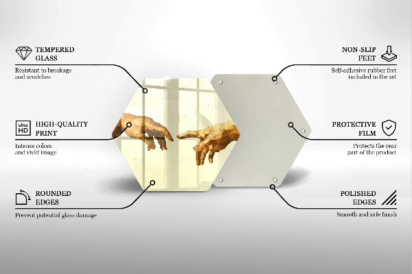 Tábua de cortar alimentos Criação das mãos de Adão