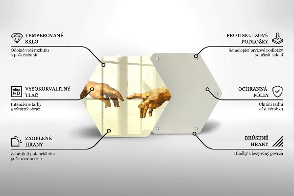 Tábua de cortar alimentos Criação das mãos de Adão