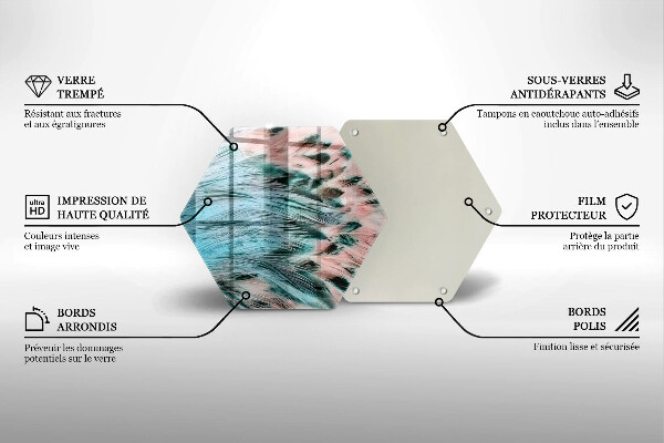 Tábua para cozinha penas de pássaros boho