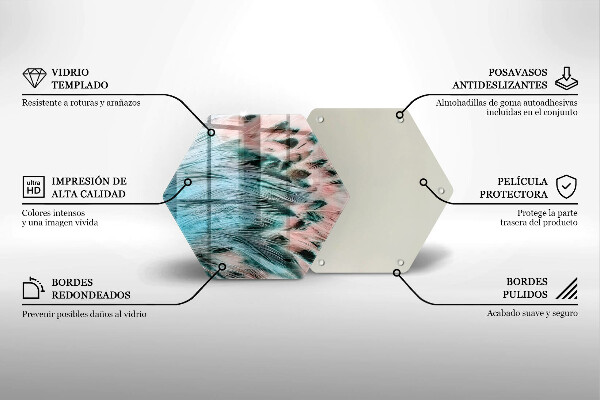 Tábua para cozinha penas de pássaros boho