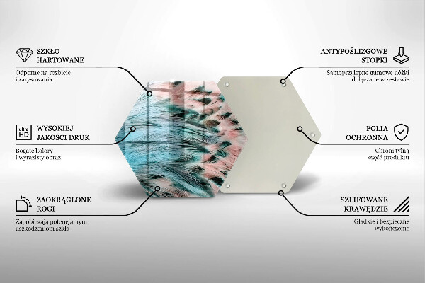 Tábua para cozinha penas de pássaros boho