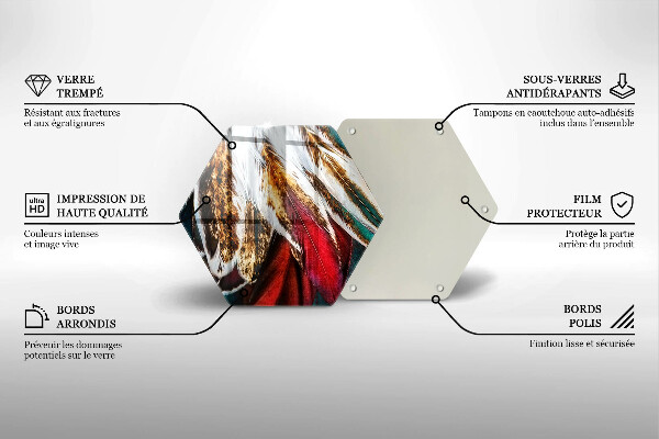 Tábua corte penas de pássaros boho