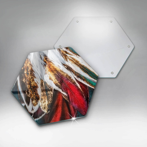 Tábua corte penas de pássaros boho