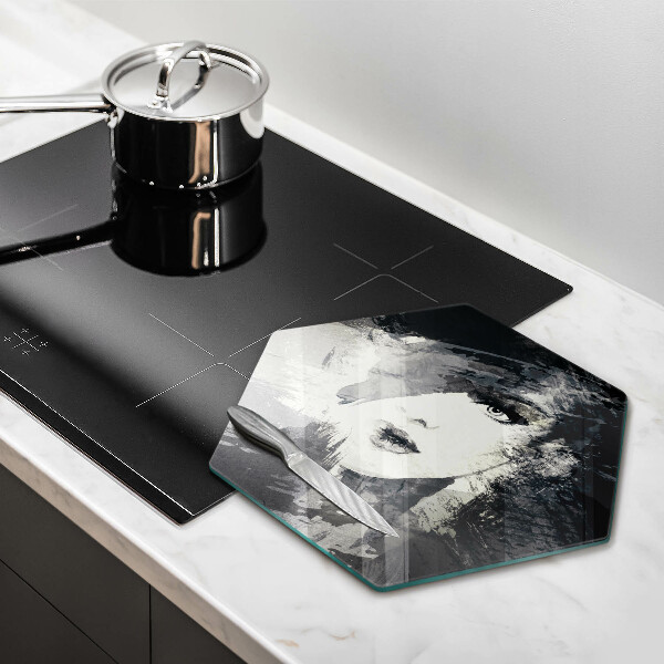 Tábua de cortar de vidro Pintura de uma mulher