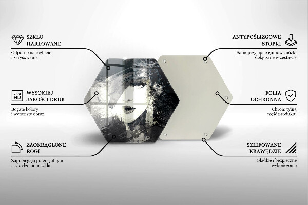 Tábua de cortar de vidro Pintura de uma mulher