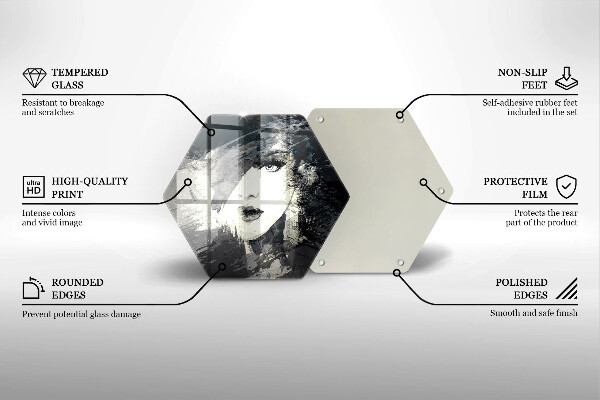 Tábua de cortar de vidro Pintura de uma mulher