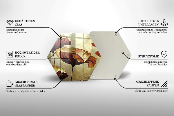 Tábua de corte Flores boho pintadas