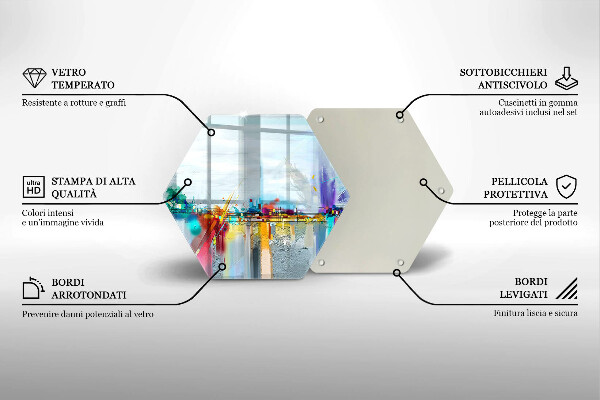 Tábua cozinha Abstração pintada