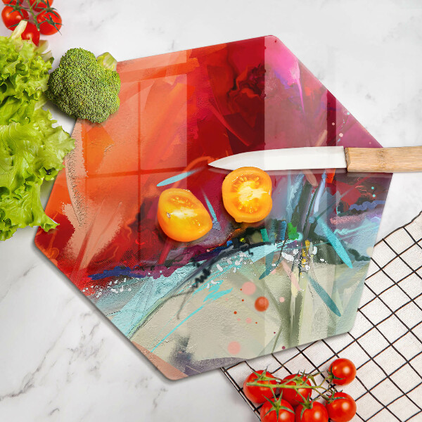 Tábua para corte Abstração pintada