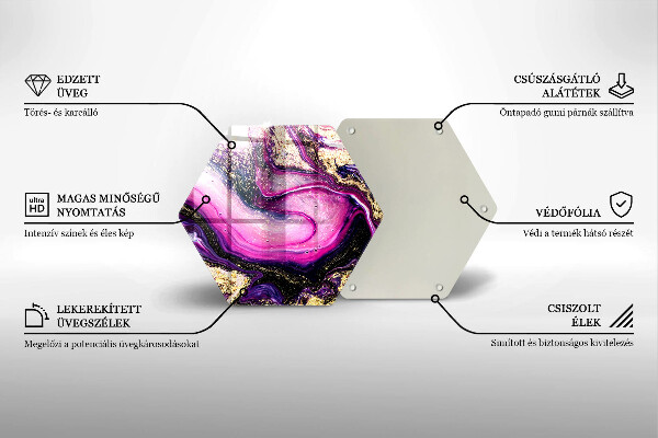 Tábua de vidro Design abstrato dourado