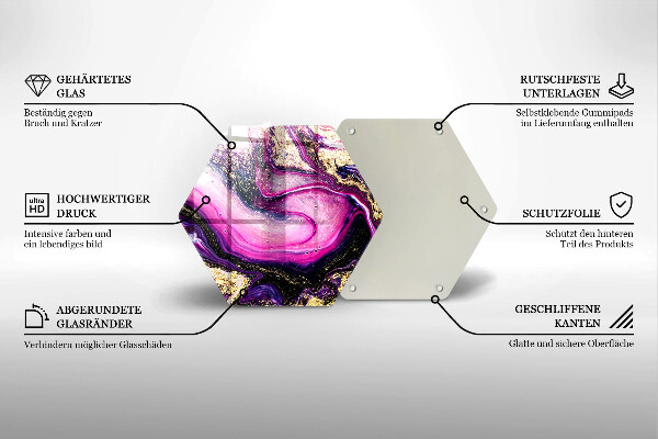 Tábua de vidro Design abstrato dourado