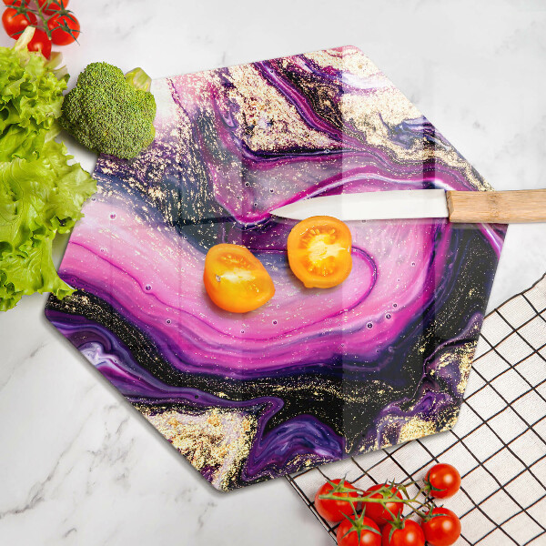 Tábua de vidro Design abstrato dourado