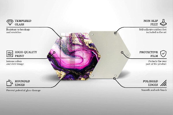 Tábua de vidro Design abstrato dourado