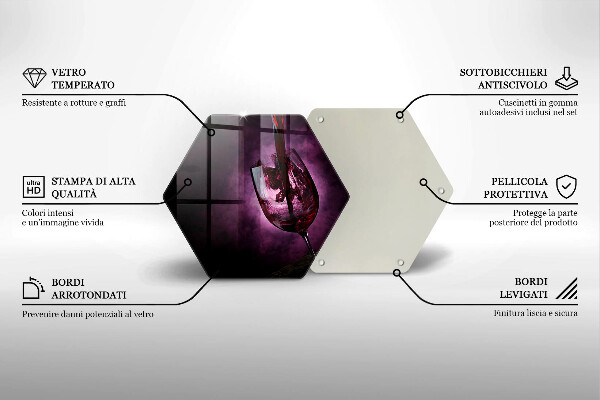 Tábua de corte de vidro Um copo de vinho