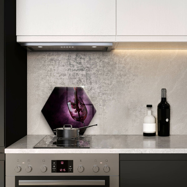 Tábua de corte de vidro Um copo de vinho