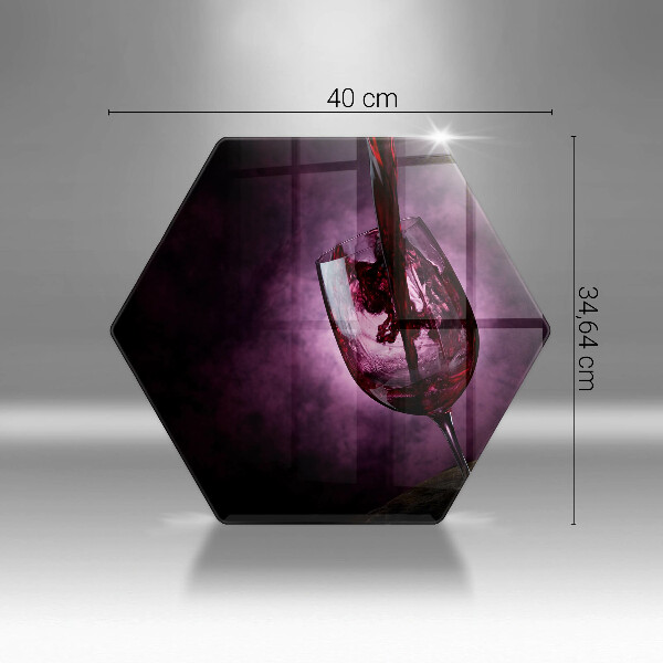 Tábua de corte de vidro Um copo de vinho