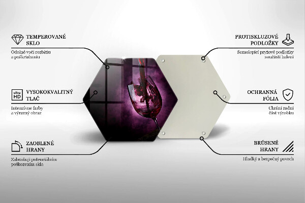 Tábua de corte de vidro Um copo de vinho