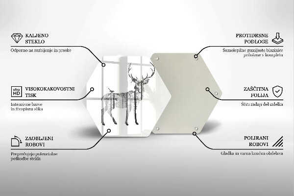 Tábua cozinha Ilustração de veado e floresta