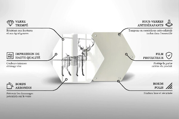 Tábua cozinha Ilustração de veado e floresta