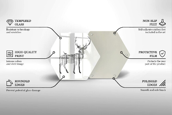 Tábua cozinha Ilustração de veado e floresta