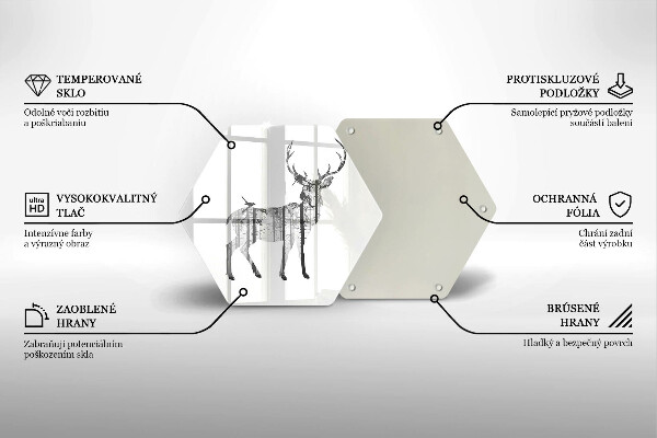Tábua cozinha Ilustração de veado e floresta