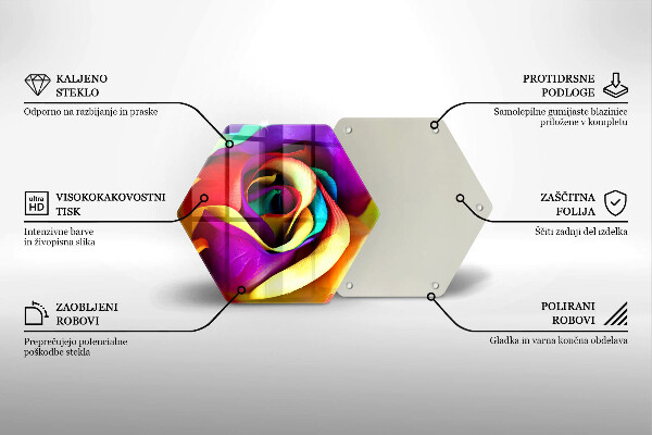 Tábua de corte Pétalas de rosas coloridas