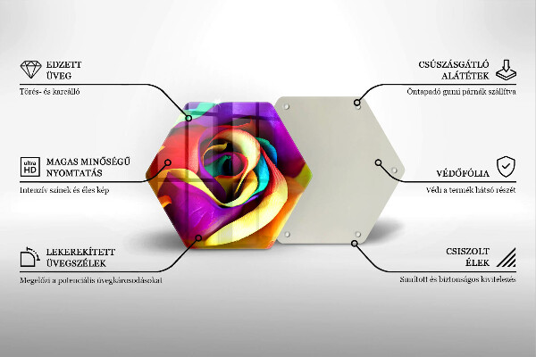 Tábua de corte Pétalas de rosas coloridas