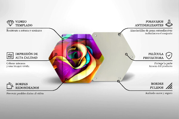 Tábua de corte Pétalas de rosas coloridas