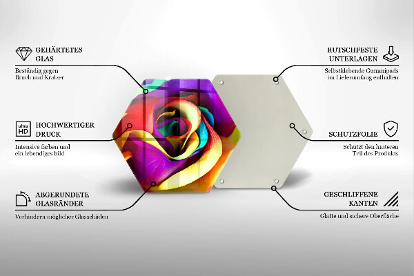 Tábua de corte Pétalas de rosas coloridas