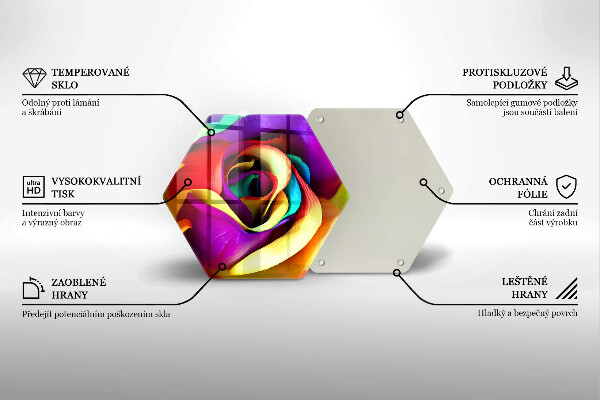 Tábua de corte Pétalas de rosas coloridas