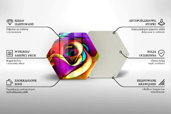 Tábua de corte Pétalas de rosas coloridas