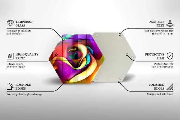 Tábua de corte Pétalas de rosas coloridas