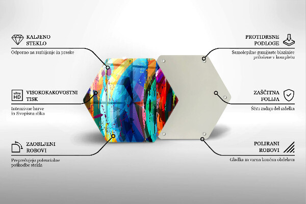 Tábua de vidro Manchas de tinta coloridas