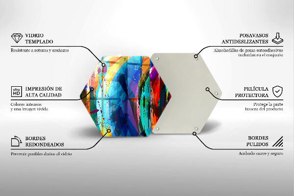 Tábua de vidro Manchas de tinta coloridas